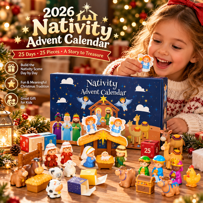 2026 Nativity Advent Calendar – 25 Piece Christmas Nativity Scene Playset