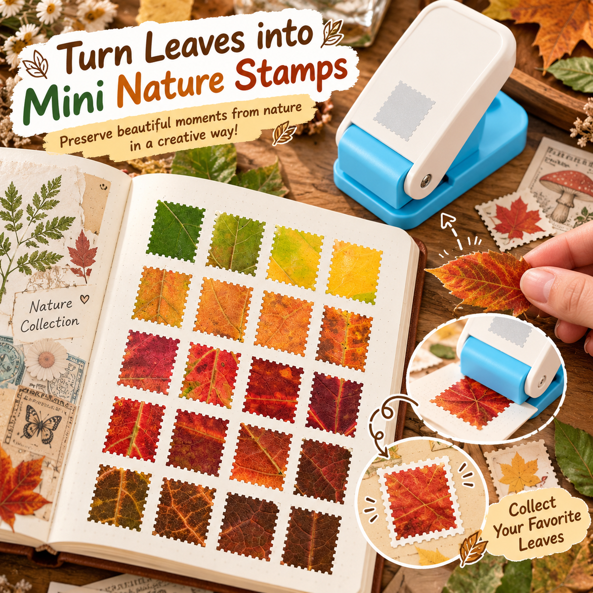 Mini Stamp Paper Punch – Postage Stamp Edge Craft Cutter for Scrapbooking & DIY