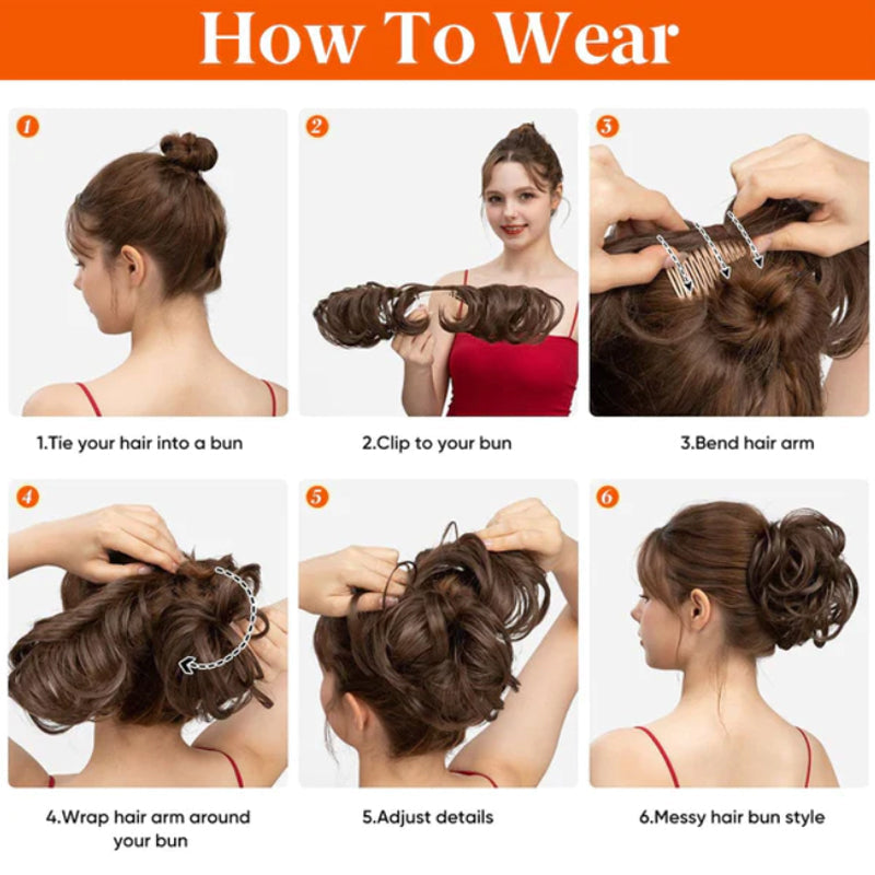 🌸Messy Side Comb Clip In Bun Hair Accessory