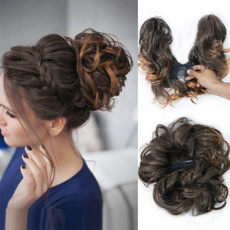 🌸Messy Side Comb Clip In Bun Hair Accessory
