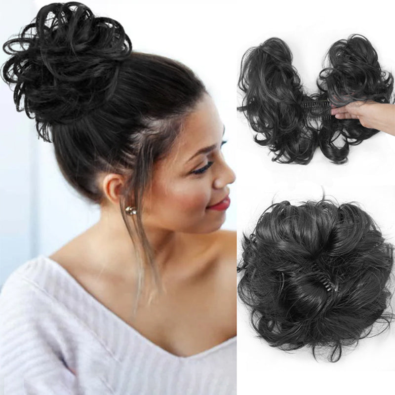 🌸Messy Side Comb Clip In Bun Hair Accessory