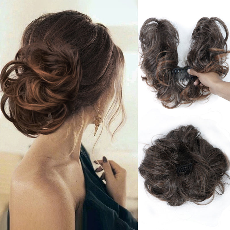 🌸Messy Side Comb Clip In Bun Hair Accessory