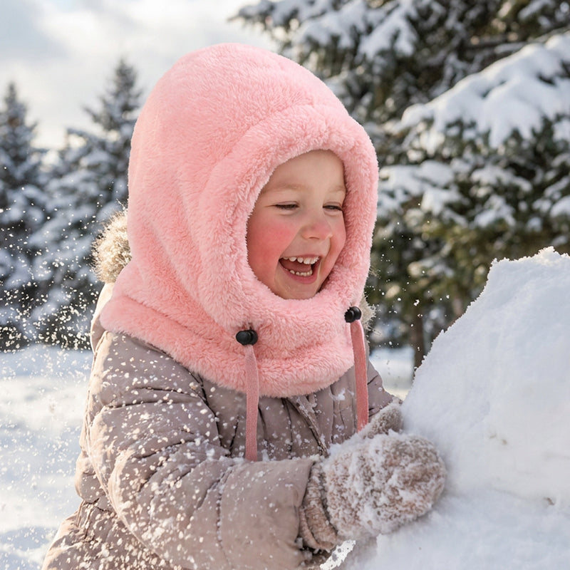 🧣3-in-1 Kids' Winter Hood – Soft Fleece Hat, Face Cover & Neck Warmer❄️