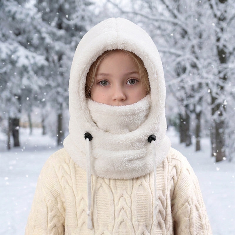 🧣3-in-1 Kids' Winter Hood – Soft Fleece Hat, Face Cover & Neck Warmer❄️