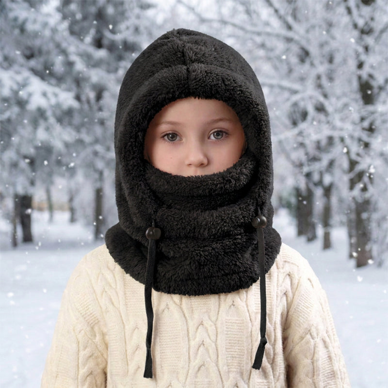🧣3-in-1 Kids' Winter Hood – Soft Fleece Hat, Face Cover & Neck Warmer❄️