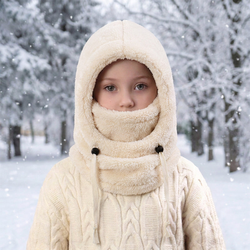 🧣3-in-1 Kids' Winter Hood – Soft Fleece Hat, Face Cover & Neck Warmer❄️