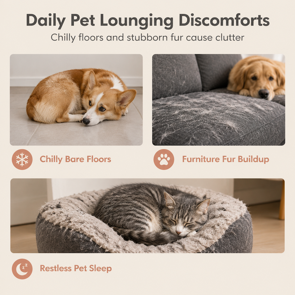 🐕🐱Soft Plush Double Layer Pet Blanket for Dogs and Cats